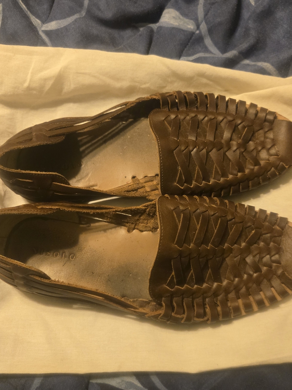 Nisolo Brown Woven Leather Slip-On Huarache Flats